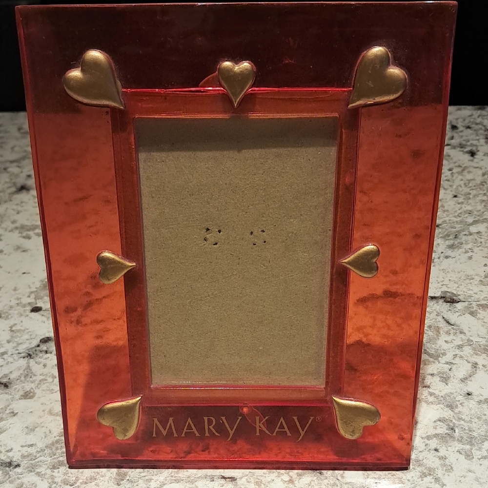 Mary Kay Vibrant Red Frame with Gold Hearts